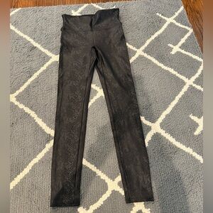 SPANX Faux Leather Foiled Snake Leggings